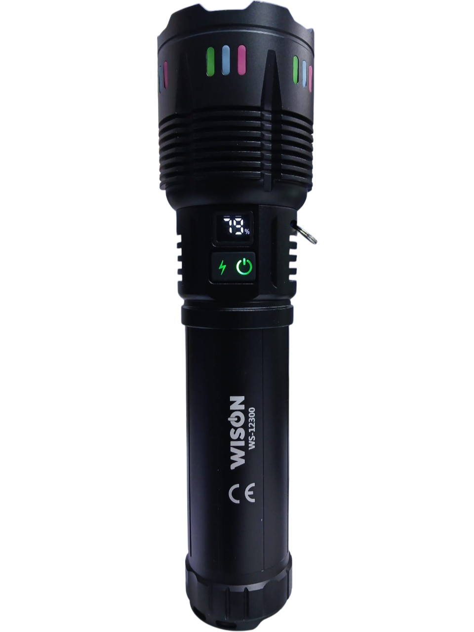 Wison WS-12300 Profesyonel El Feneri | 60W – 6000 Lümen – 22000 Mah – Zoomlu – Metal Kasa – Type-C Şarj – Dijital Göstergeli