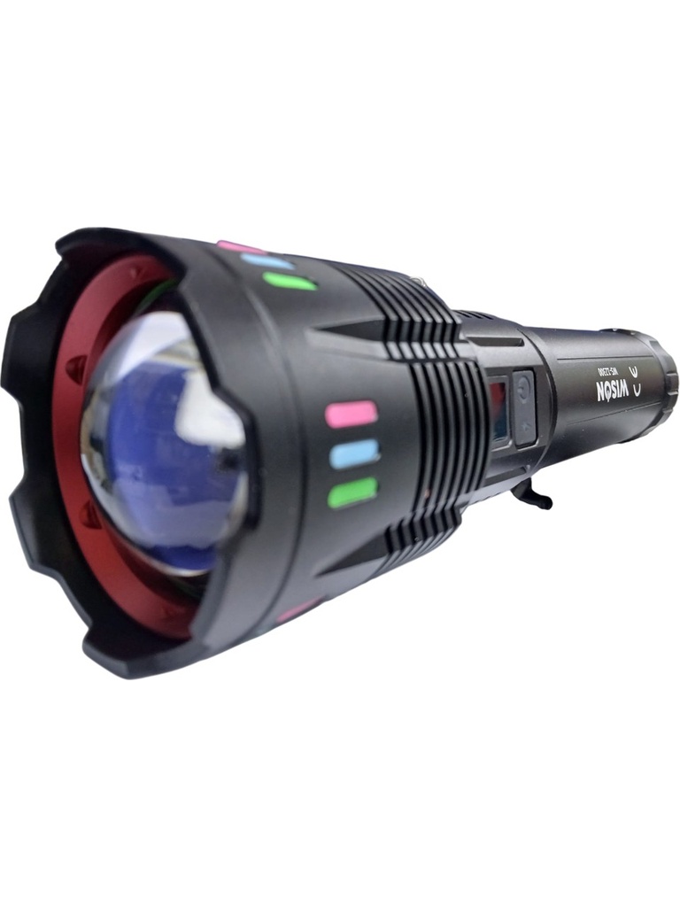 WS-12300 Profesyonel El Feneri | 60W – 6000 Lümen – 22000 Mah – Zoomlu – Metal Kasa – Type-C Şarj – Dijital Göstergeli