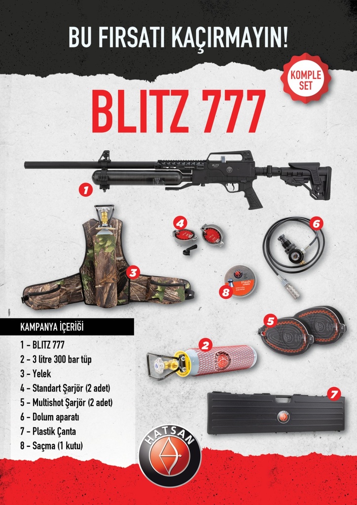 Hatsan BLITZ 777 Full Set Tam Otomatik PCP